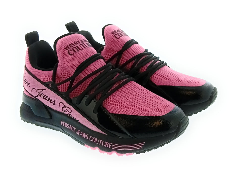 Versace Jeans Couture Women's Orchid Black Knit Logo Sneakers-10