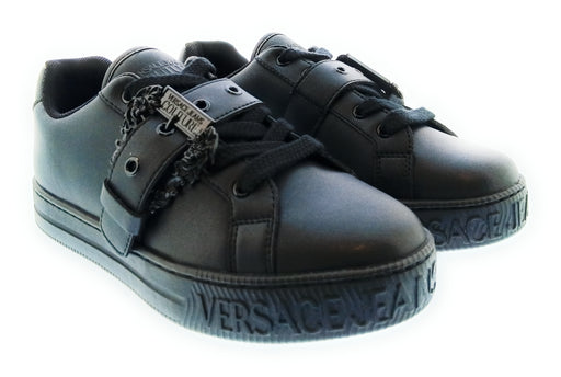 Versace Jeans Couture Womens Black Buckle Platform Sneakers