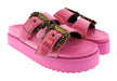 Versace Jeans Couture Womens Orchid Double Buckle Platform Slide Sandals-6