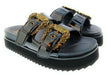 Versace Jeans Couture Womens Black Double Buckle Platform Slide Sandals-7