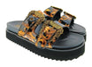 Versace Jeans Couture Womens Black Gold Print Platform Slide Sandals-9