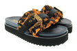 Versace Jeans Couture Womens Black Ruffle Platform Slide Sandals-11