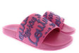 Versace Jeans Couture Womens Orchid Graffiti Logo Slide Sandals-