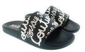 Versace Jeans Couture Womens Black White Graffiti Logo Slide Sandals-5