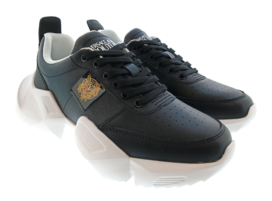 Versace Jeans Couture Womens Black Medallion Sculpted Sole Sneakers-7