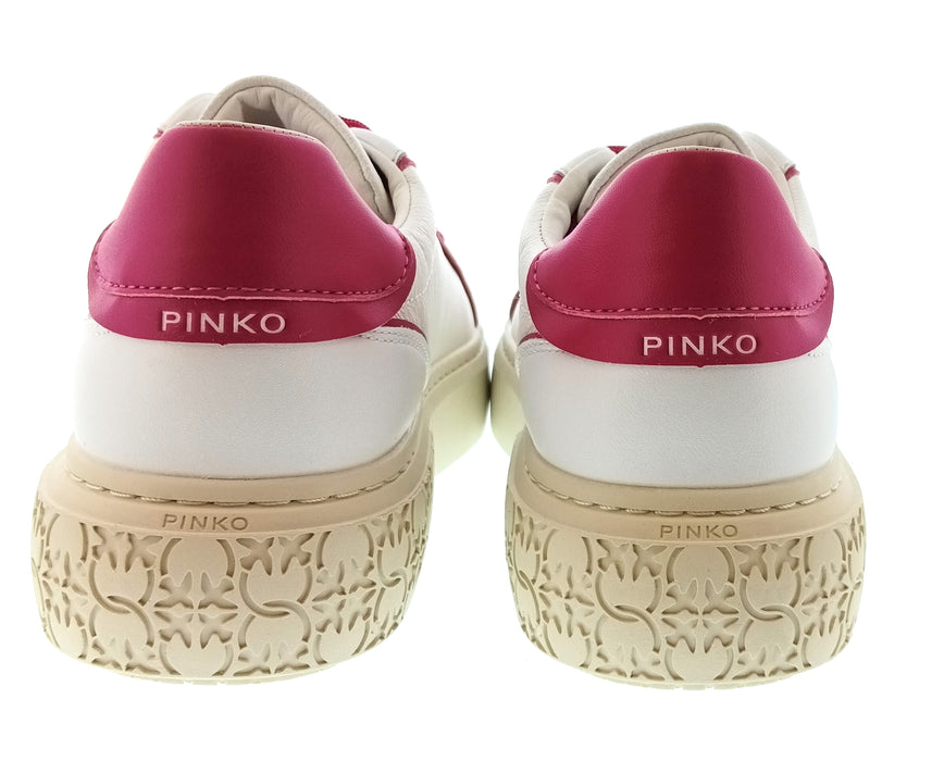 Pinko Women's White and Fuchsia Logo Platform Sneakers-