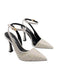 Pinko Women's White Silver Embellished Leather Slingback Pumps