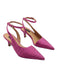 Pinko Women's Fuchsia Woven Leather Pointed-Toe Slingback Pumps