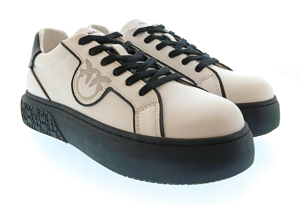Pinko Women's White and Black Logo Platform Sneakers-9