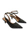 Pinko Women's Black Woven Leather Pointed-Toe Slingback Pumps-5