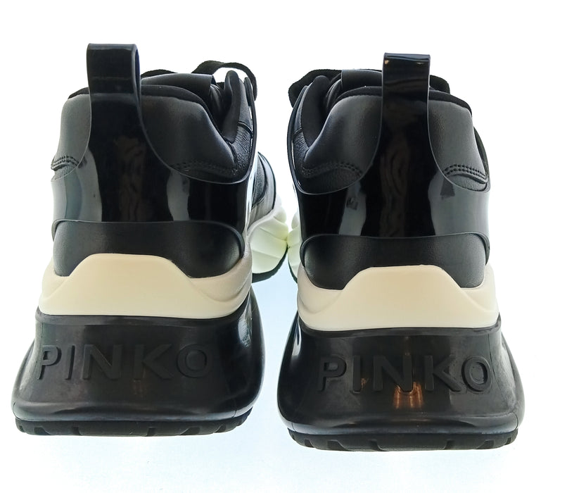 Pinko Women's Black and Gold Logo Chunky Sneakers-
