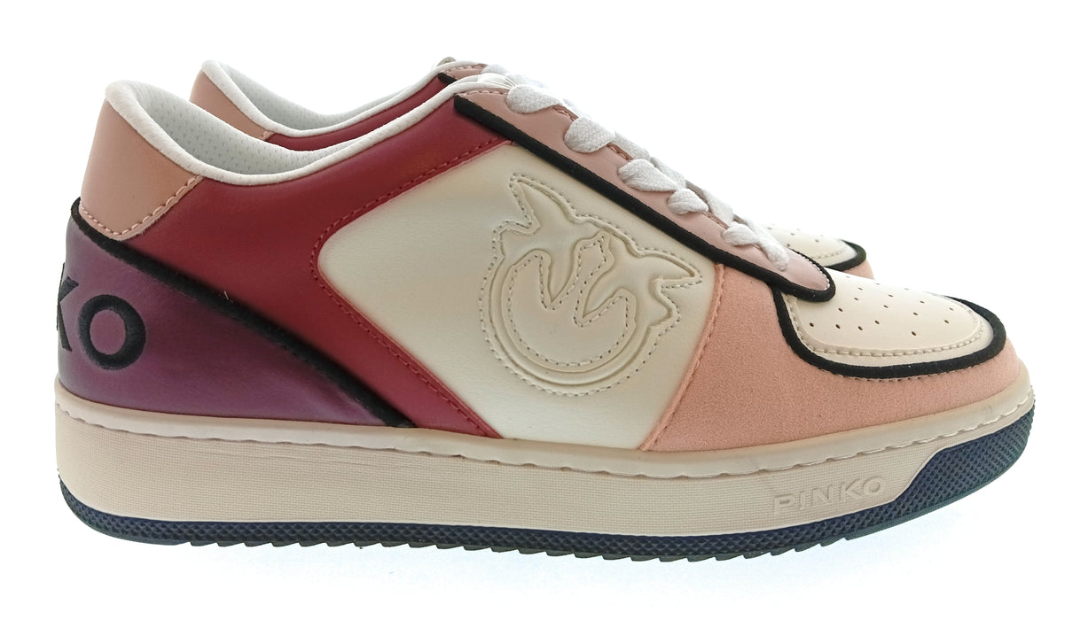 Pinko Women's Ivory Burgundy and Black Logo Sneakers-