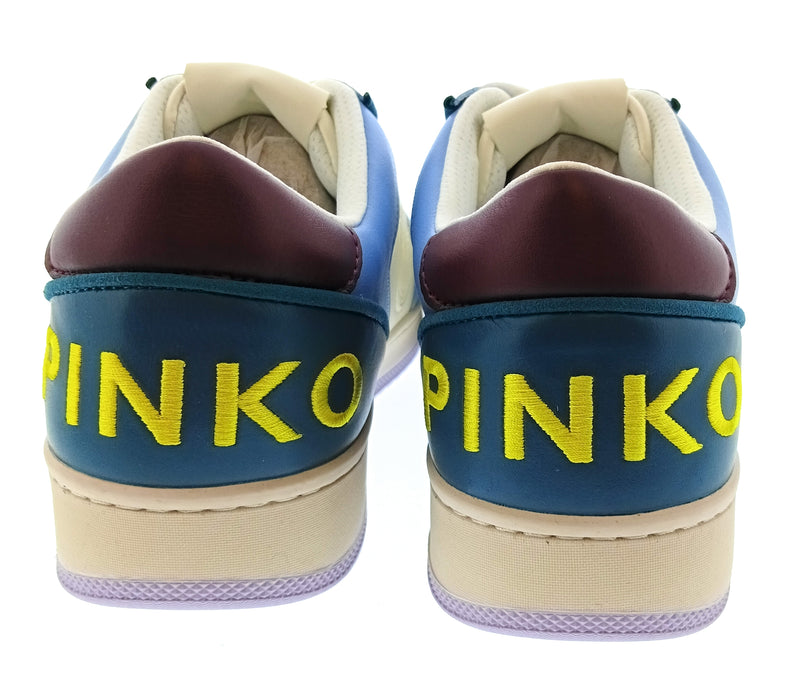 Pinko Women's Ivory Blue and Lilac Logo Sneakers-