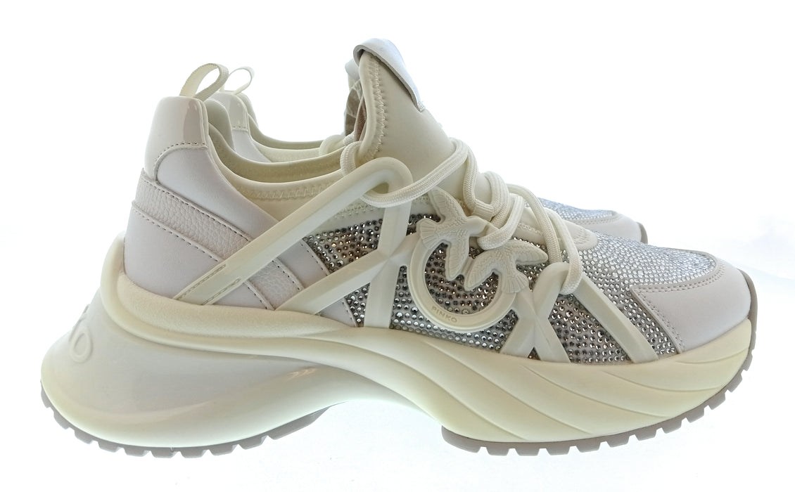 Pinko Women's White Crystal-Embellished Chunky Sneakers-
