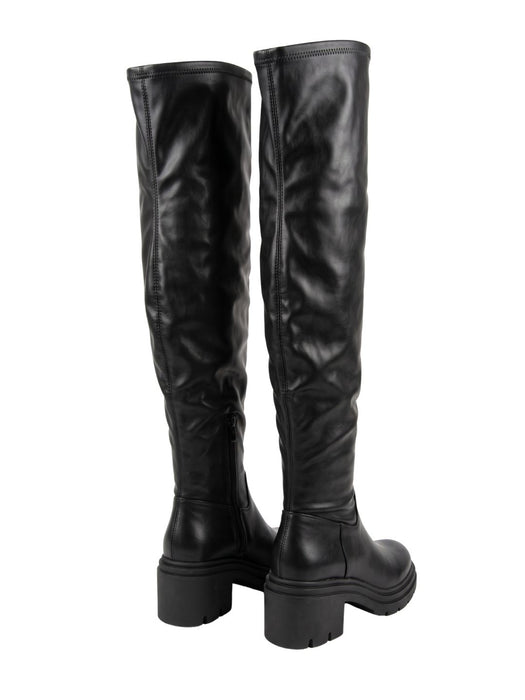 Pinko Women's Black Leather Platform Knee-High Boots