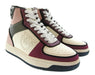 Pinko Women's Ivory Burgundy and Black High-Top Sneakers-9