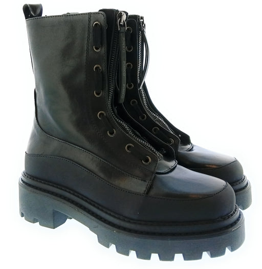 Pinko Women's Black Lace-Up Combat Ankle Boots-
