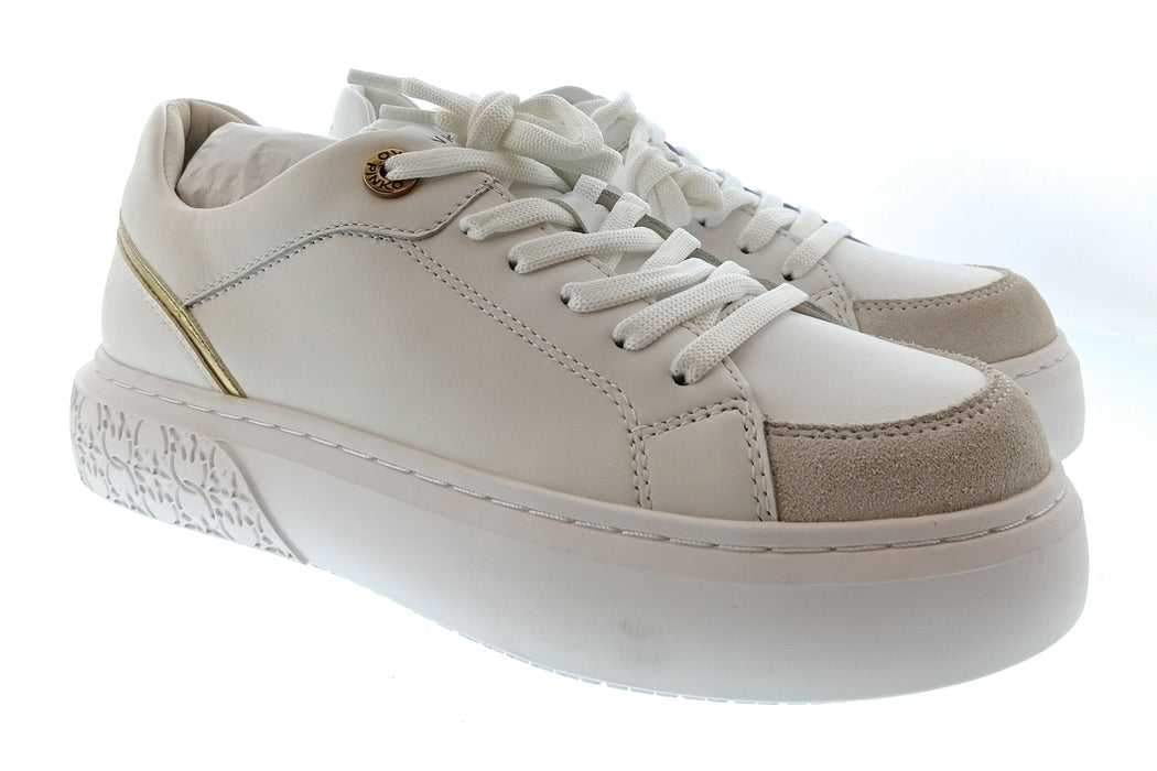 Pinko Women's White and Gold Logo Low-Top Sneakers-7