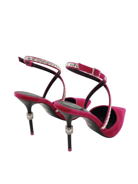Pinko Women's Fuchsia Red Pointed-Toe Slingback Pumps-7