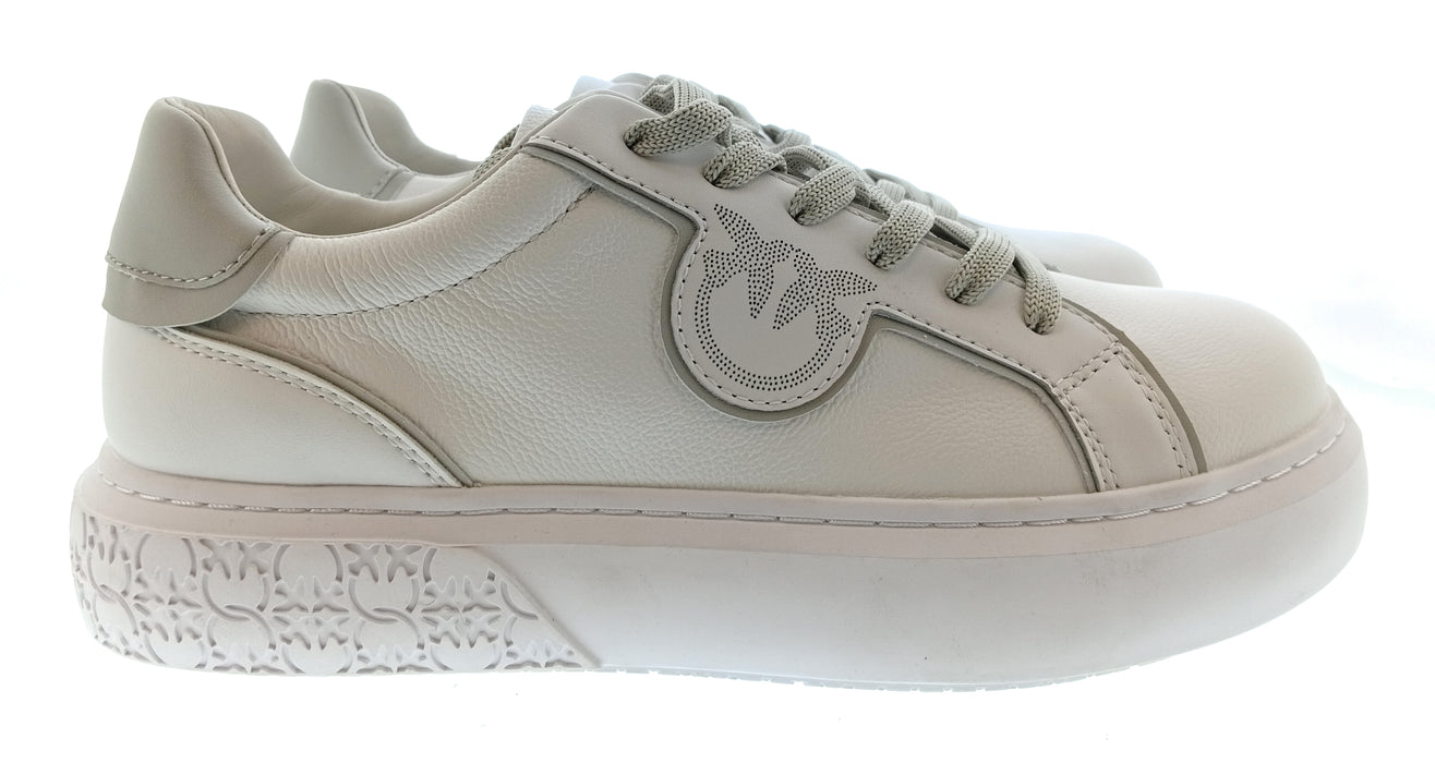 Pinko Women's White and Silver Logo Low-Top Sneakers-10
