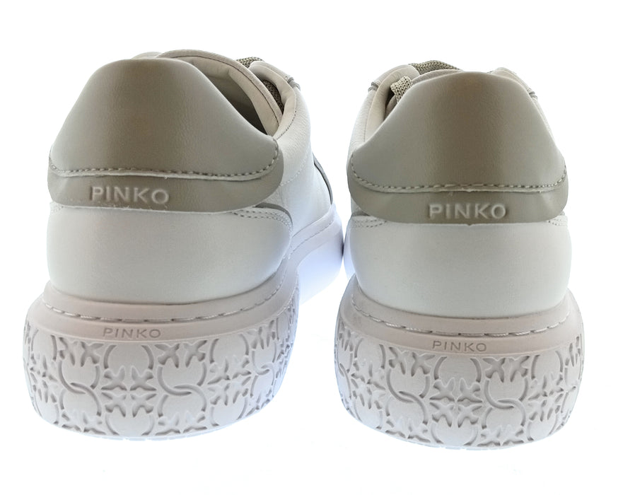 Pinko Women's White and Silver Logo Low-Top Sneakers-10
