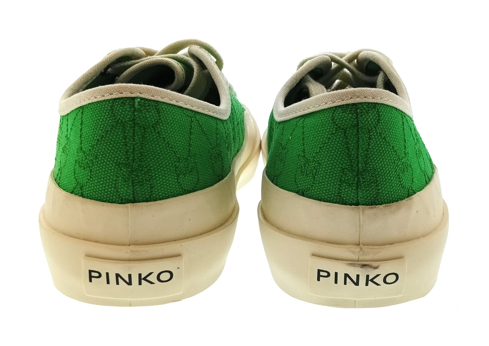 Pinko Women's Green Canvas Low-Top Sneakers-8