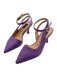 Pinko Women's Purple Woven Satin Pointed-Toe Slingback Pumps-8