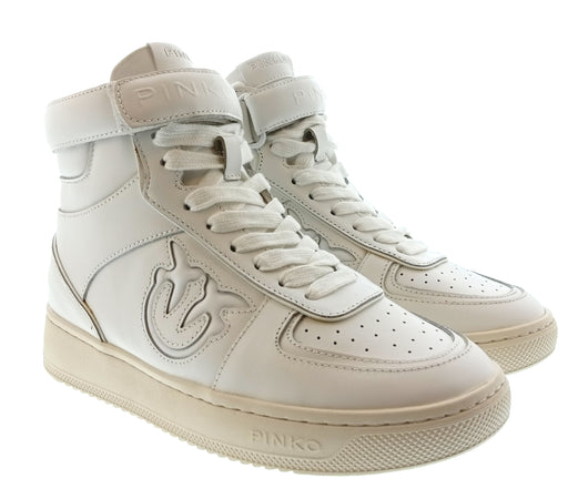 Pinko Women's White Logo High-Top Sneakers-6