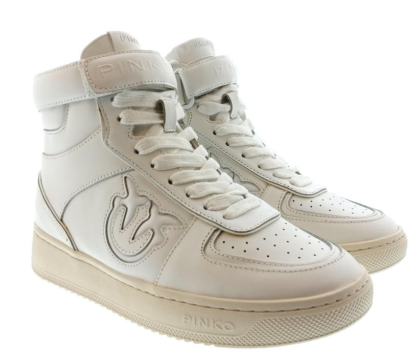 Pinko Women's White Logo High-Top Sneakers-6