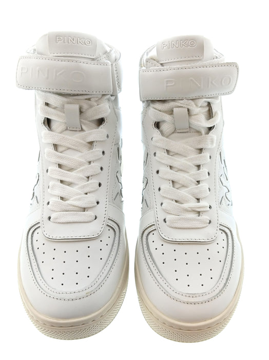 Pinko Women's White Logo High-Top Sneakers-6