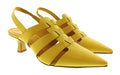 Pinko Women's Yellow Pointed-Toe Slingback Pumps-8