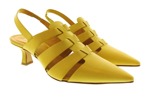 Pinko Women's Yellow Pointed-Toe Slingback Pumps-8