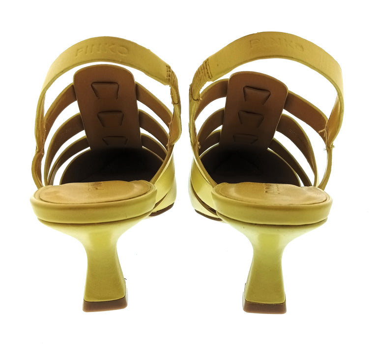 Pinko Women's Yellow Pointed-Toe Slingback Pumps-8