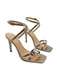 Pinko Women's Metallic Grey Leather Strappy High-Heel Sandals-8