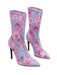 Pinko Women's Pink Blue Floral Pointed-Toe Ankle Boots-7