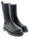 Pinko Women's Black Pull-On Mid-Calf Lug Boots-