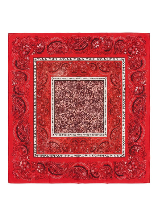 Pinko Women's Red Cotton Paisley Bandana Scarf