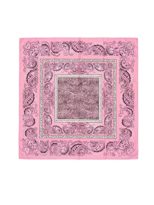 Pinko Women's Pink Cotton Paisley Bandana Scarf