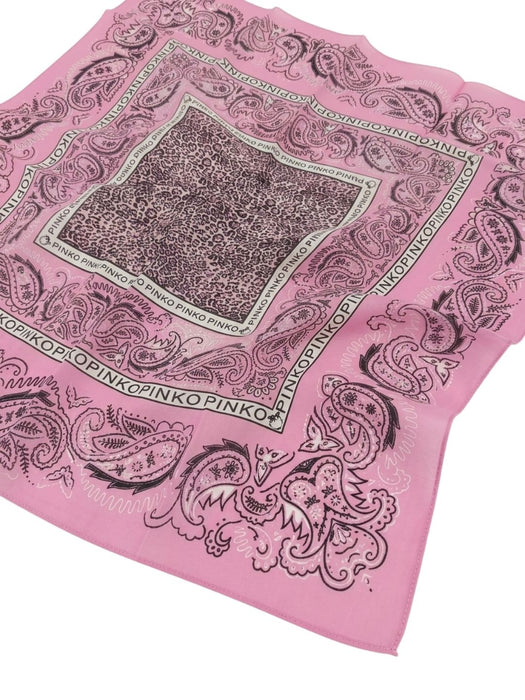 Pinko Women's Pink Cotton Paisley Bandana Scarf