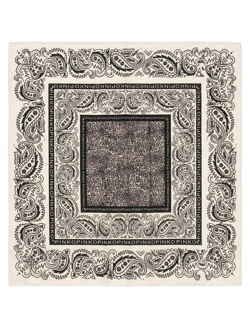 Pinko Women's Beige Cotton Paisley Bandana Scarf