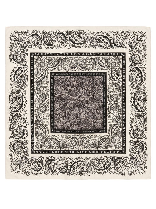Pinko Women's Beige Cotton Paisley Bandana Scarf