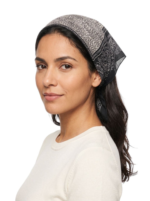Pinko Women's Black Cotton Paisley Bandana Scarf
