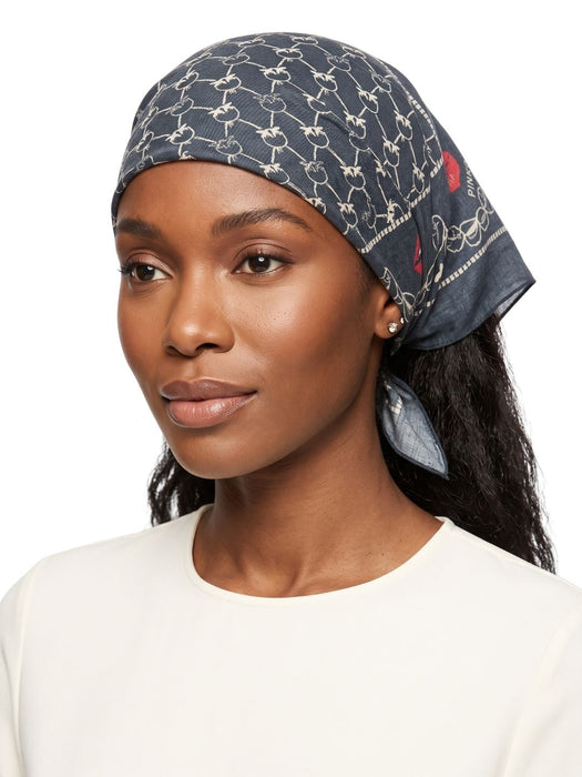 Pinko Women's Black Cotton Logo Lip Bandana Scarf