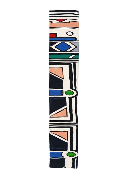 Pinko Women's Multicolor Cotton Geometric Skinny Scarf