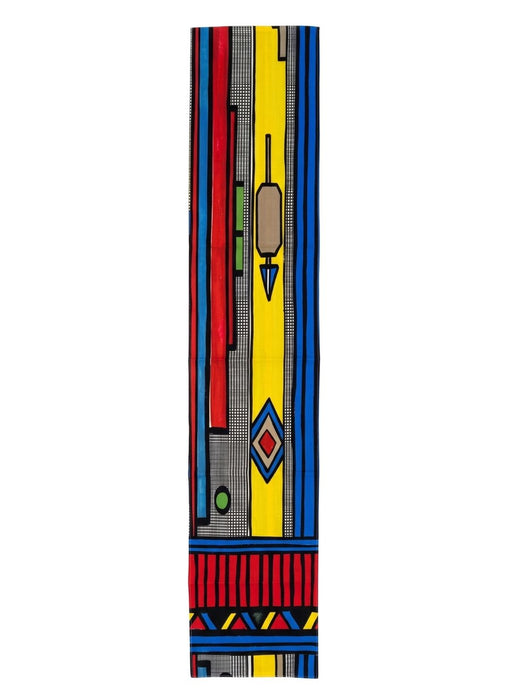 Pinko Women's Multicolor Cotton Geometric Skinny Scarf