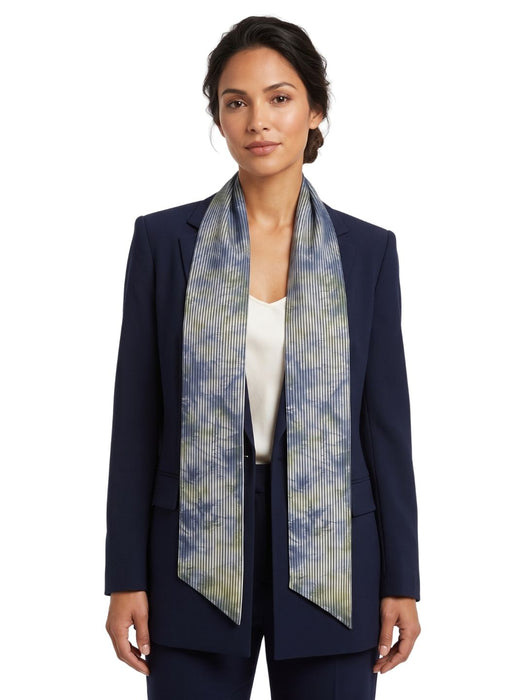 Pinko Women's Blue Cotton Abstract Sash Scarf