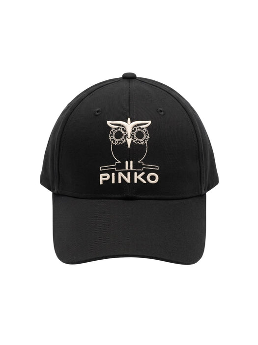 Pinko Women's Black Donkey Embroidered Cotton Baseball Cap-One Size