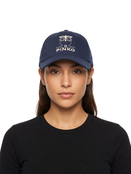 Pinko Women's Blue Donkey Embroidered Cotton Baseball Cap-One Size