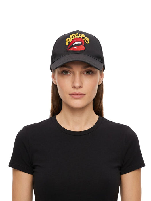 Pinko Women's Black Busseto Graphic Cotton Baseball Cap-One Size