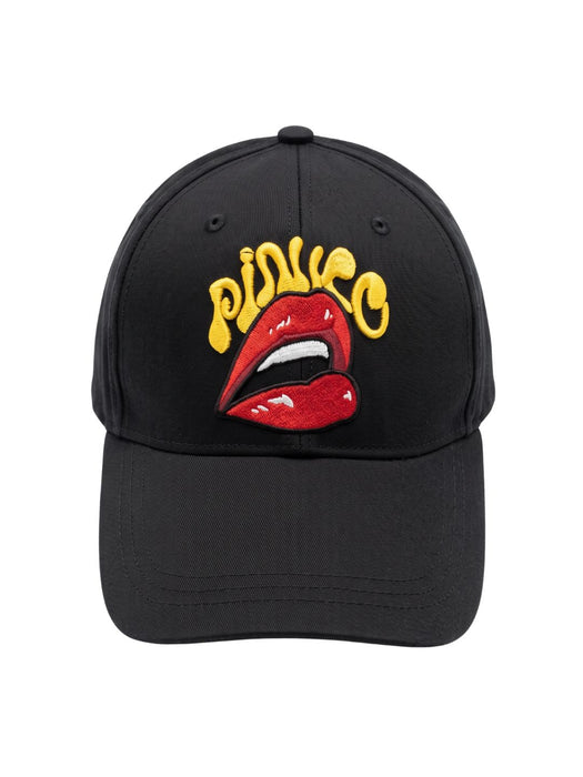 Pinko Women's Black Busseto Graphic Cotton Baseball Cap-One Size